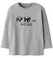 Name It Blouse - NmmOris - Grey Melange w. Animals
