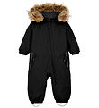 Color Kids Flyverdragt - Baby Coverall w. Fake Fur - Black