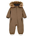 Color Kids Flyverdragt - Baby Coverall w. Fake Fur - Fossil