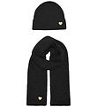 Kids Only Hue og Tørklæde - Strik - KogAvery - Black/Gold Heart