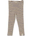 Petit Piao Leggings - Rib - Modal - Dark Grape/Off White