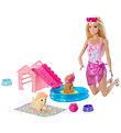 Barbie Dukkesæt - 30 cm - Puppy Pool Party Aloha Blonde