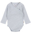 Konges Sløjd Body l/æ - Rib - Minnie - Gray Dawn m. Hulmønster