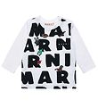 Marni Bluse - Hvid m. AOP Logo