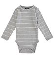 Petit by Sofie Schnoor Body l/ - Stribet - Grey Melange