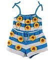 Stella McCartney Kids Buksedragt - Blå/Hvidstribet m. Blomster