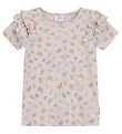 Hust and Claire T-shirt - Ariya - Rib - Beige m. Sommerfugle