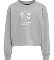 Hummel Sweatshirt - HmlPrima Bee - Cropped - Gråmeleret