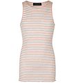 Rosemunde Top - Silke/Bomuld - Ivory Peachy Rose Stripe