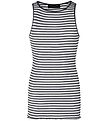 Rosemunde Top - Silke/Bomuld - Ivory Navy Stripe