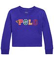 Polo Ralph Lauren Bluse - Cropped - Bl m. Tekst