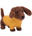 Jellycat Bamse - 24 cm - Sweater Sausage Dog Yellow