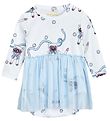 Mini Rodini Kjolebody l/æ - Tulle Skirt- Siamese AOP - Lyseblå