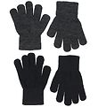 Melton Handsker Strik - 2-pak - Dark Grey Melange