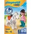 Playmobil 1.2.3 - Rytter Med Hest - 70404 - 2 Dele