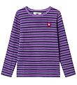 Wood Wood Bluse - Kim Stripe Long Sleeve - Light Amethyst