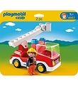 Playmobil 1.2.3 - Brandbil Med Stige - 6967 - 2 Dele