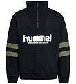 Hummel Sweatshirt - hmlAspen - Sort m. Hvid/Armygrøn