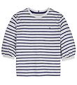 Tommy Hilfiger T-shirt - 3/4 ærmer - Stripe Slub Knit Top - Whit