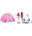Barbie Dukkest - Camping Telt Og Dukker Brooklyn Og Malibu