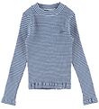 GANT Bluse - D2 Striped Rib Polo - Bl/Hvid