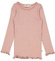 Wheat Bluse - Rib - Lace - Rose Dawn