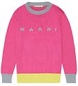 Marni Bluse - Strik - Pink m. Grmeleret/Gul