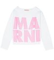 Marni Sweatshirt - Cropped - Hvid/Pink m. Glimmer