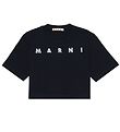 Marni T-Shirt - Cropped - Sort m. Pailletter
