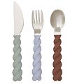 OYOY Bestik - Silikone - 3 dele - Mellow Cutlery - Pale Mint/Cho