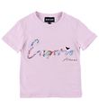 Emporio Armani T-shirt - Lyslilla m. Broderi