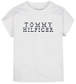 Tommy Hilfiger T-Shirt - Stripe Logo - Hvid