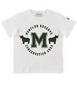 Moncler T-shirt  - Hvid m. Mrkegrn