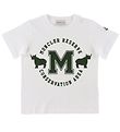 Moncler T-shirt  - Hvid m. Mørkegrøn