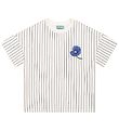 Kenzo T-shirt - Exclusive Edition - Creme/Sortstribet m. Blomst