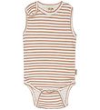 Petit Piao Body u/ - Striped - Summer Camel/Offwhite