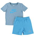 Nike Shortssæt - T-shirt/Shorts - Baltic Blue