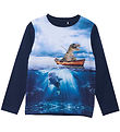 Minymo Bluse - Navy Light m. Dinosaur