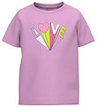 Name It T-shirt - NmfKleo - Violet Tulle m. Print
