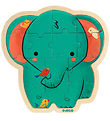 Djeco Puslespil - 16 Brikker - Træ - Elefant