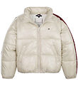 Tommy Hilfiger Dunjakke - Global Stripe Puffer - Classic Beige