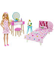 Barbie Dukke m. Tilbehør - 30 cm - Soveværelse
