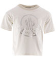 Moncler T-shirt - Off White/Slv m. Logo