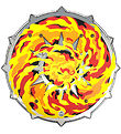 Liontouch Udkldning - Flamme-skjold - Rd/Orange/Gul