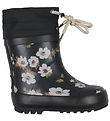Wheat Gummistvler m. For - Print - Black Flowers
