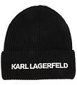Karl Lagerfeld Hue - Strik - Sort m. Hvid