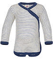 Engel Slå-Om Body l/æ - Uld/Silke - Natural/Navy Blue
