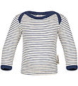 Engel Bluse - Uld/Silke - Natural/Navy Blue