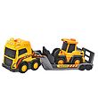 Dickie Toys Lastbil m. Gravemaskine - Truck Team - Lys/Lyd