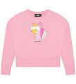 Karl Lagerfeld Sweatshirt - Cropped - Pink Washed m. Kat